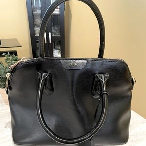 Ralph Lauren black leather satchel handbag